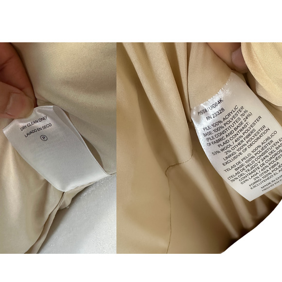 Pendleton Teddy Sherpa Fluffy Zip Up Ivory Blue Cream Flannel Womens Jacket Sz S - Picture 8 of 14